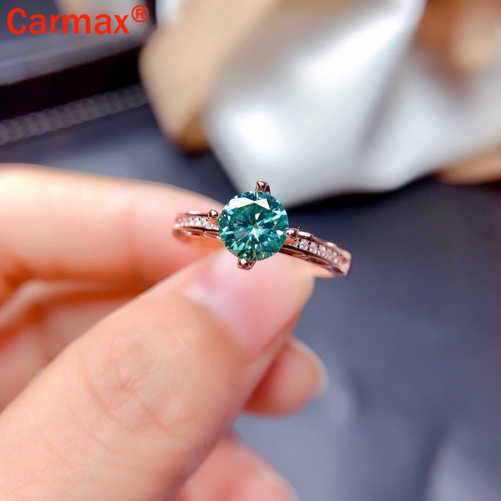 Nhẫn Moissanite Màu Xanh Lá Và Xanh Lá Đính Kim Cương Mới Cho Nữ