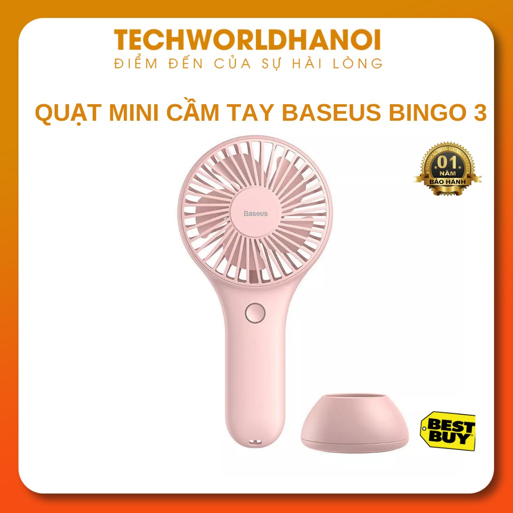 Quạt mini cầm tay Baseus Benks Bingo 3 chế độ làm mát kèm chân đế để bàn - Hàng chính hãng