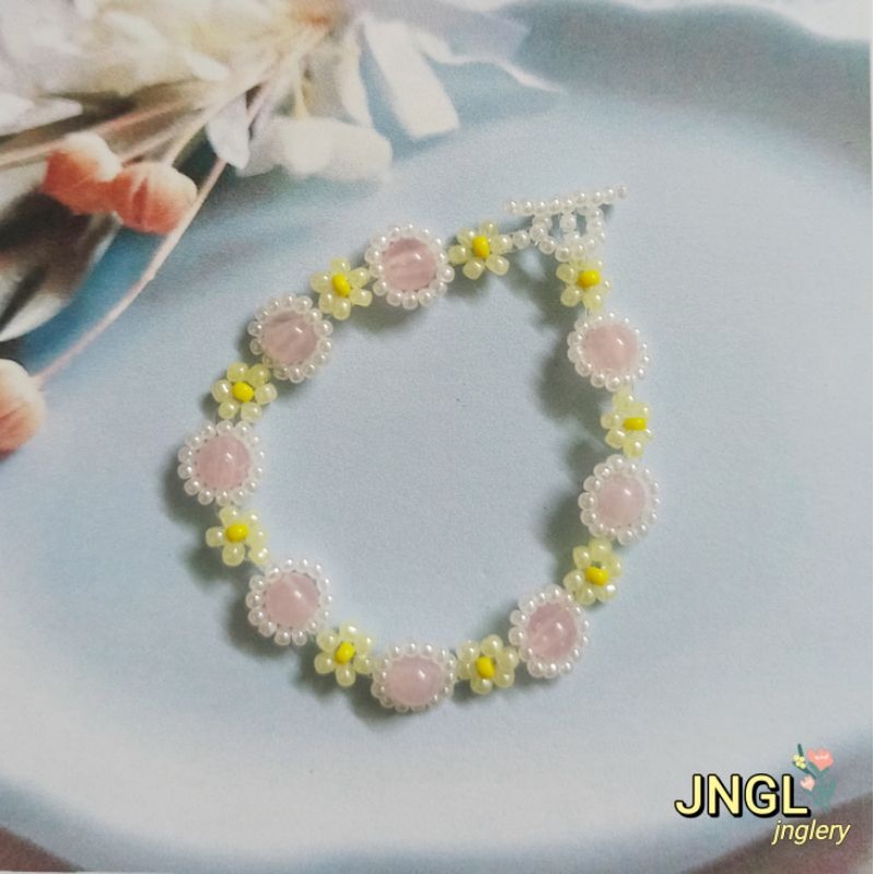 Vòng tay hạt cườm handmade kết cườm hạt đá nhiều màu