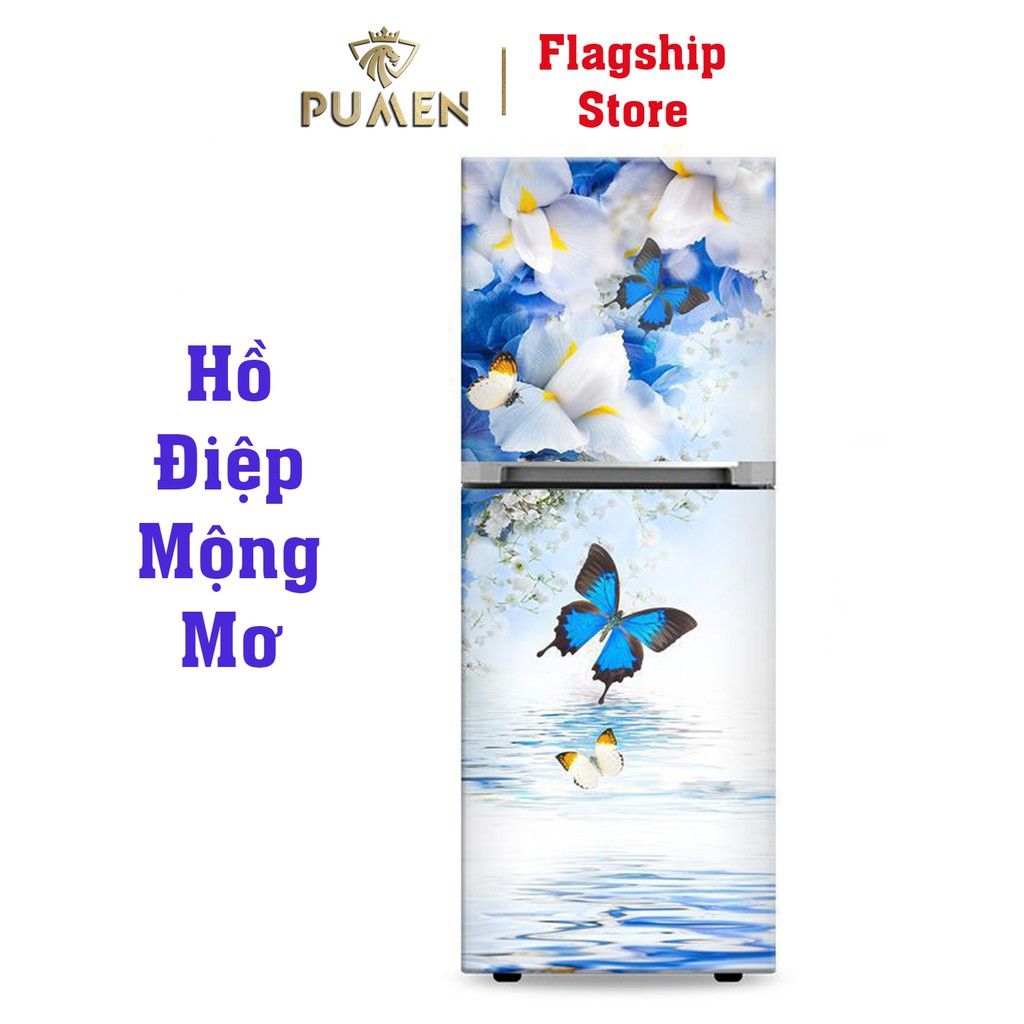 Decal dán tủ lạnh, máy giặt 3D PUMEN PD02, trang trí tường chống nước, sẵn keo, đủ kích cỡ