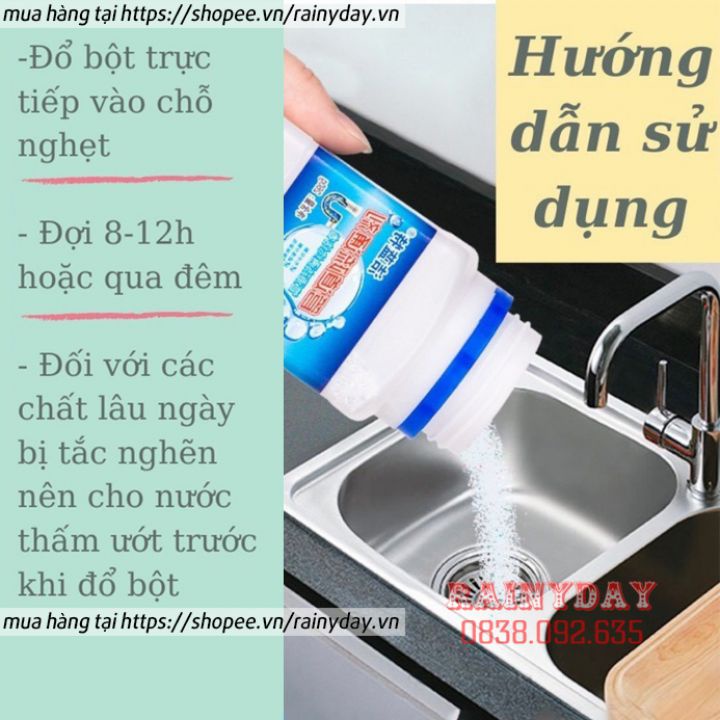 Bột thuốc thông tắc cống bồn rửa mặt rửa chén bát bồn cầu đường ống nước cực mạnh siêu thần thánh