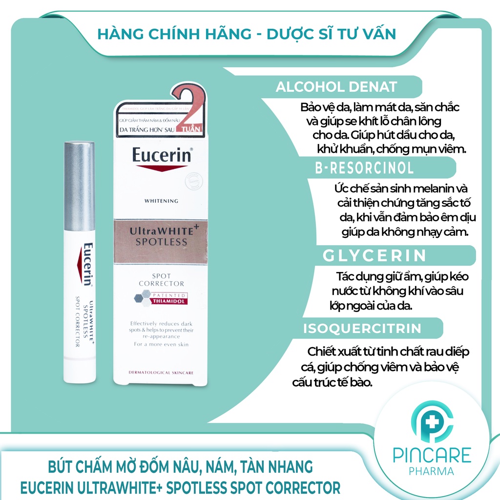 Serum giảm thâm dạng bút chấm Eucerin UltraWhite+ Spotless Spot Corrector 5ml - Hàng chính hãng - Nhà thuốc PinCare