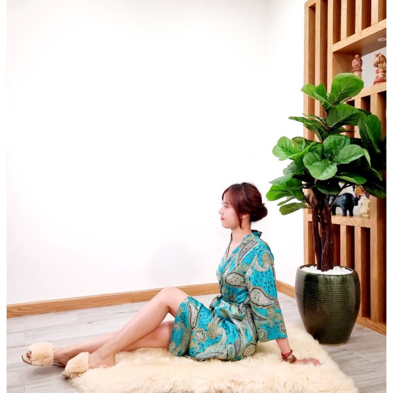 Áo choàng ngủ Kimono Lụa VNXK Giá 598.000đ