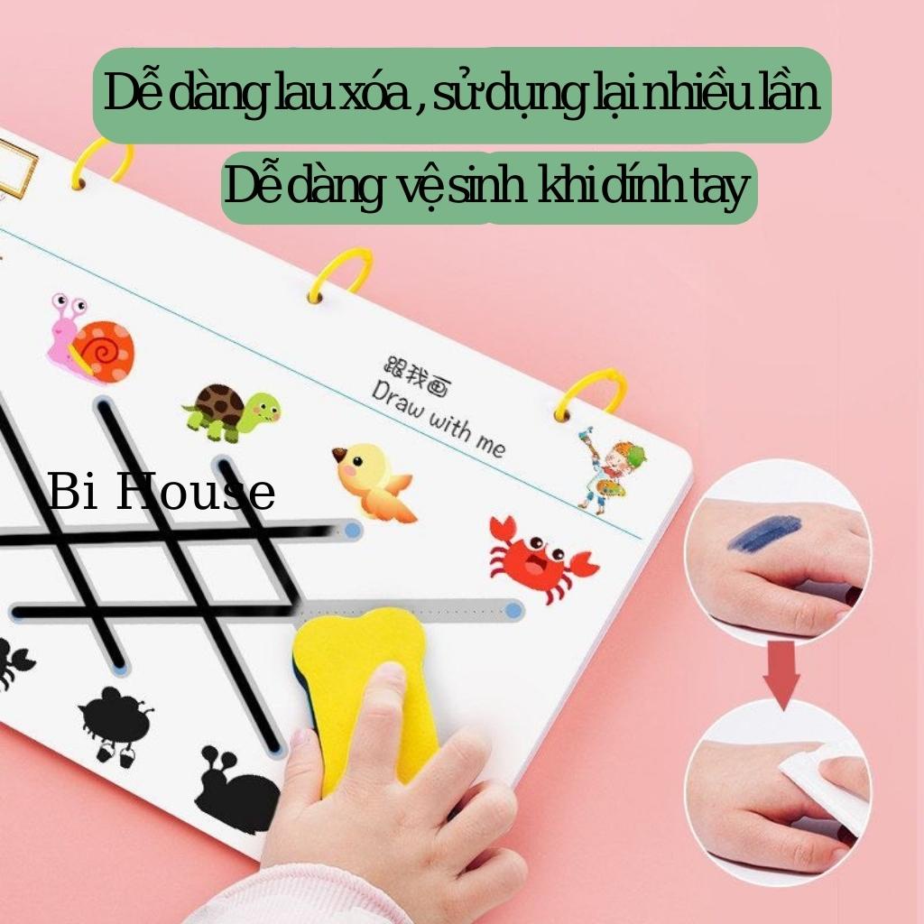 Tập tô vẽ thông minh xóa được - đồ chơi giáo dục toàn diện Montessori cho bé