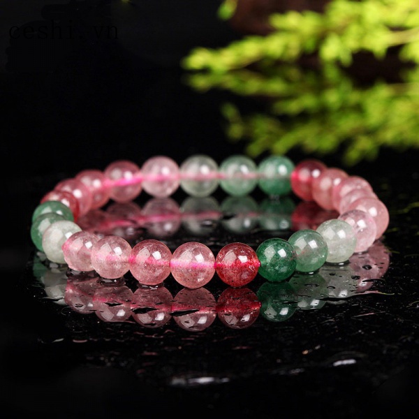 Natural strawberry crystal bracelet