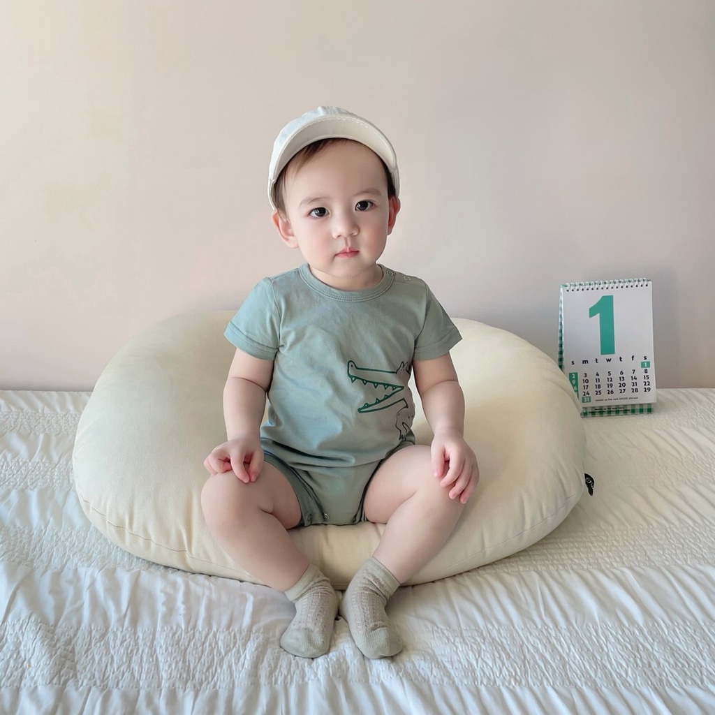Bộ Quần Yếm In Hoạt Hình Dễ Thương Cho Trẻ Sơ Sinh 0-24 Tháng