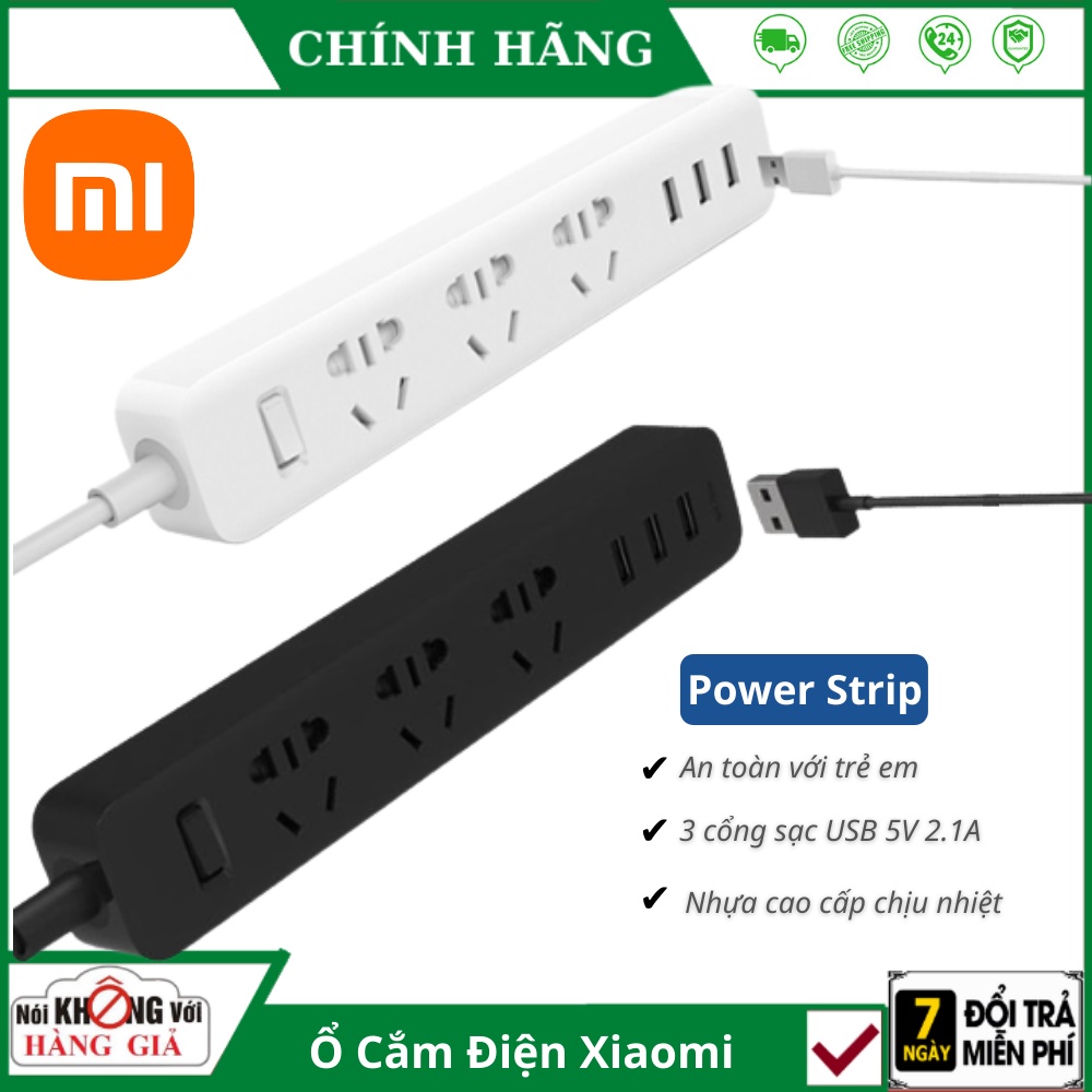 Ổ Căm Điện Đa Năng Xiaomi POWER STRIP 3 USB - Thiết Kế Chắn Chắn và Tinh tế , Tiện Lợi khi sử dụng - bảo hành 24 tháng