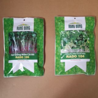 Combo 2 gói: Hạt giống rau mầm cải đỏ + rau mầm củ cải trắng.KLT :100g