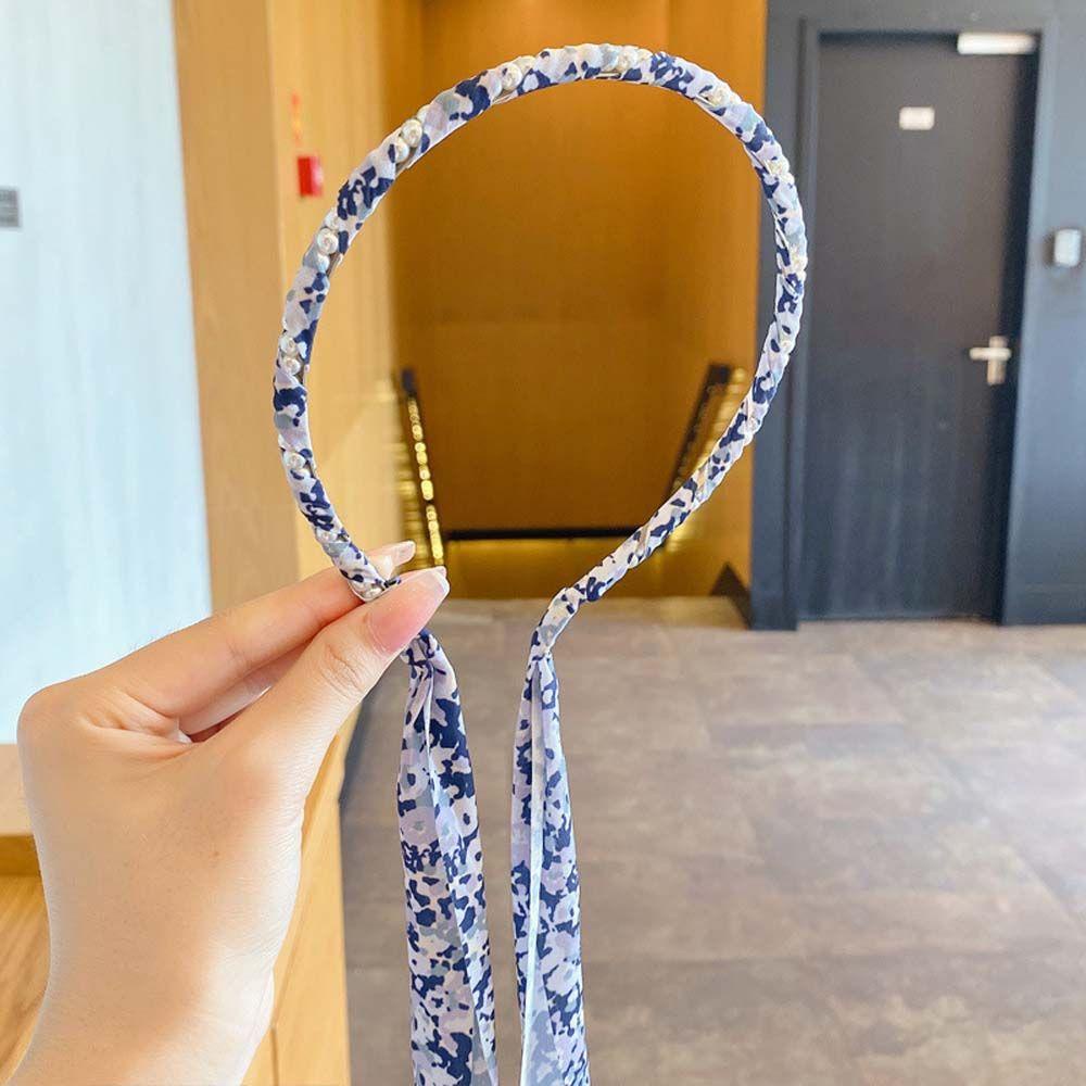 Băng Đô Thắt Nơ Họa Tiết Hoa Dễ Thương Phong Cách Hàn Quốc Cho Nữ