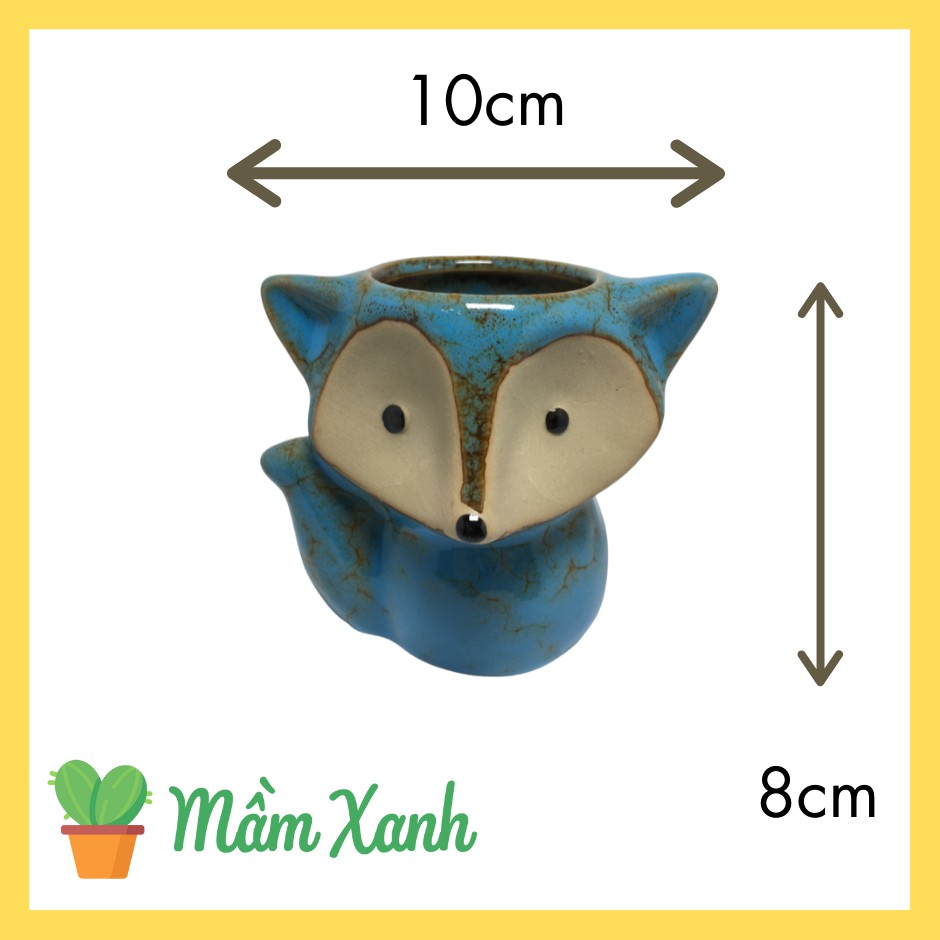 Chậu cáo trồng cây cảnh mini | Màu xanh ngọc | Tặng kèm lưới lót chậu