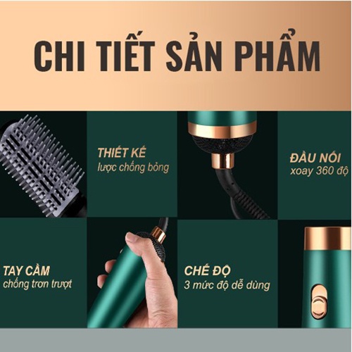 Máy Sấy Tóc Tạo Kiểu, Sấy Uốn Ép Xoăn 4 trong 1 (Bảo hành 6 tháng)