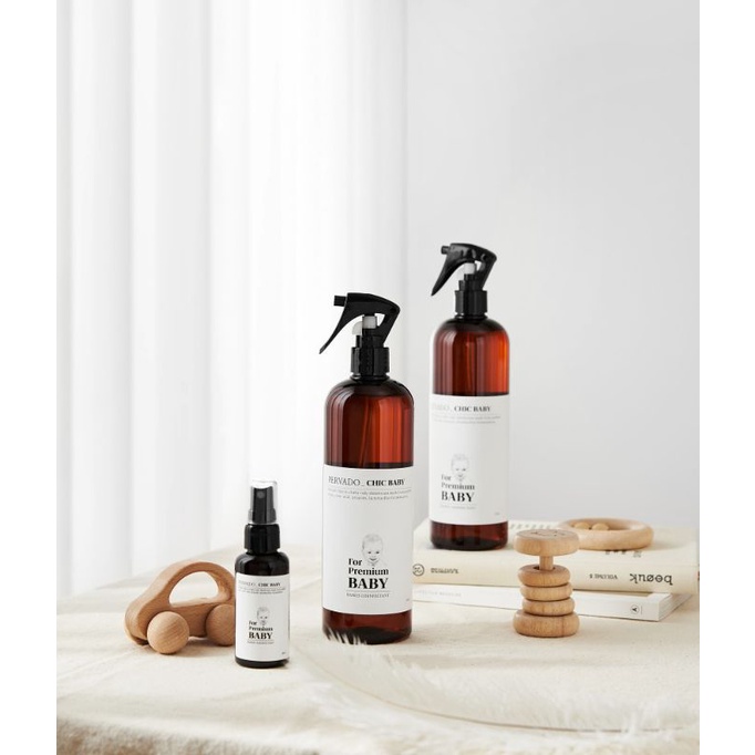 Chai xịt khuẩn, sát khuẩn đồ chơi, đồ dùng Pervado Chic Baby Hàn quốc cho bé từ sơ sinh