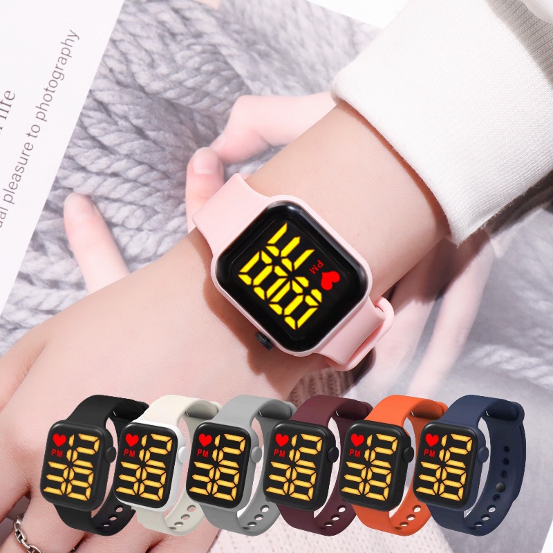 Đồng Hồ Đeo Tay Điện Tử Dây Silicone Chống Nước Thể Thao Dành Cho Nam Nữ