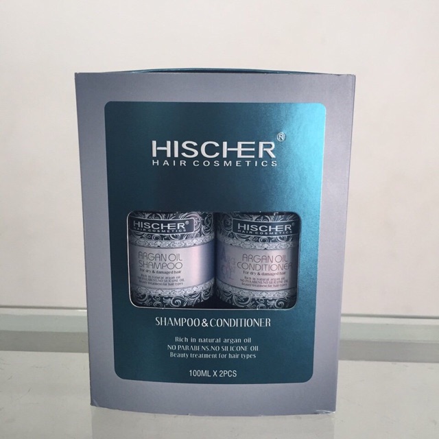 Bộ dầu gội xả Hischer Argan Oil For Dry Damaged Hair 100mlx2 - Italia .