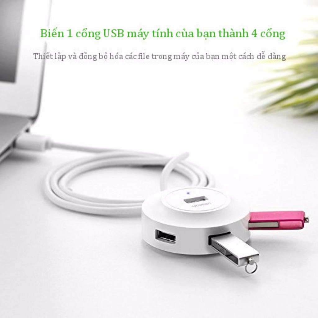 Hub USB 2.0 4 cổng tốc độ cao UGREEN CR106 CR123