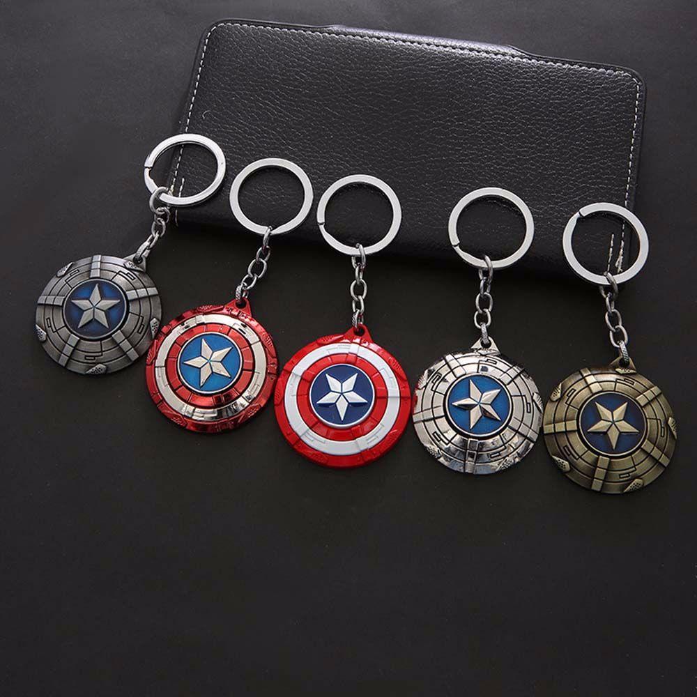 Móc khóa MMULCK kiểu Captain America bằng kim loại có thể xoay được thú vị