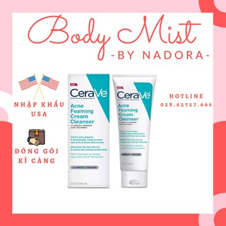 Sữa Rửa Mặt Cho Da Mụn CeraVe Acne Foaming Cream Cleanser 4% Benzoyl Peroxide
