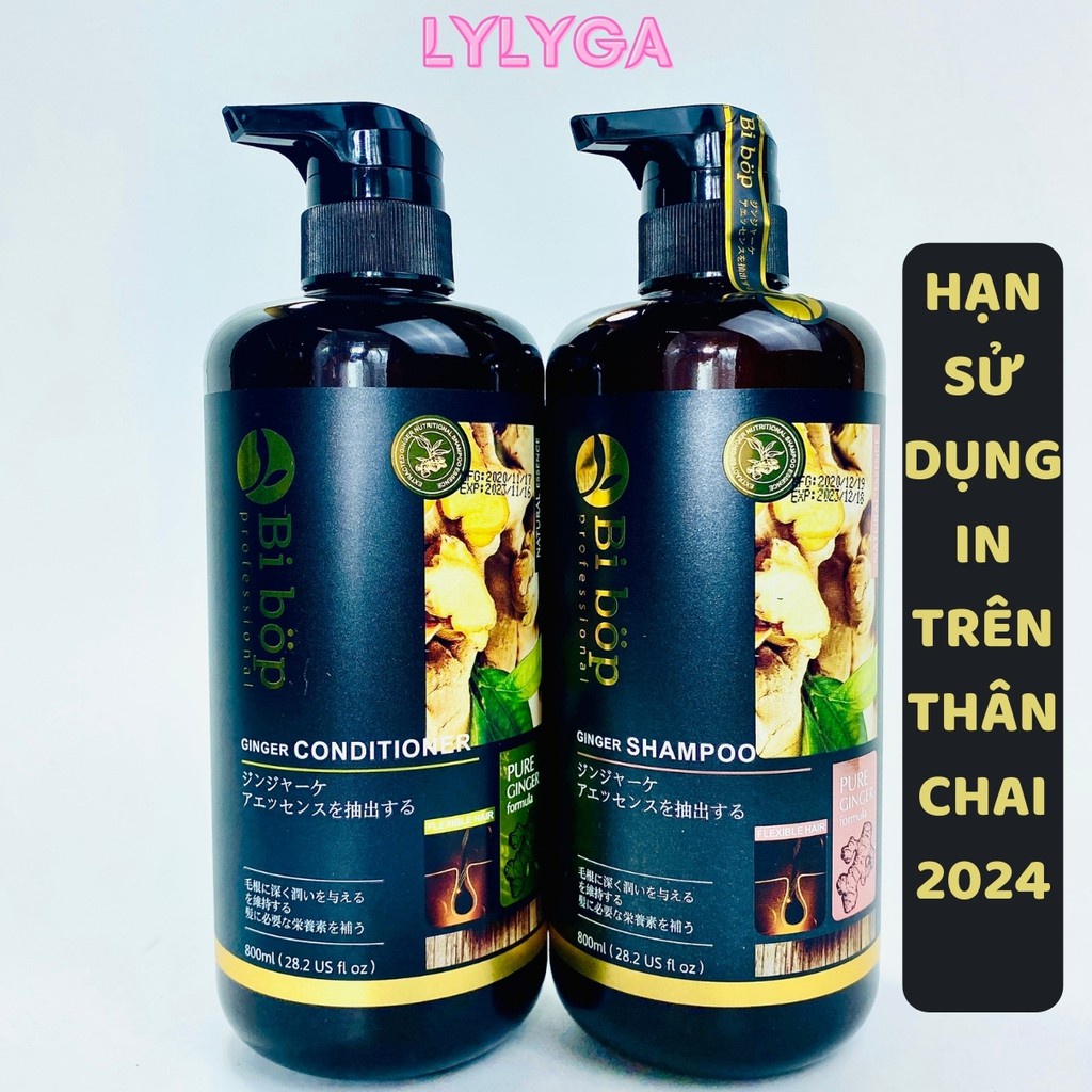 Bộ dầu Gội Xả Gừng BOP Ginger 800ml x2. Dầu gội dầu xả gừng Nhật Bản thành phần thiên nhiên giảm rụng tóc GX25