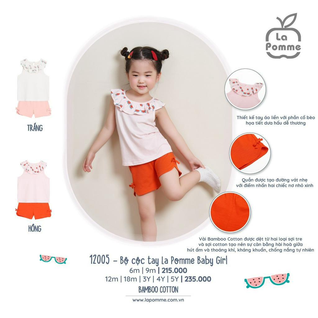 La pomme LP12005 Bộ cộc tay La Pomme Baby Girl SS2023