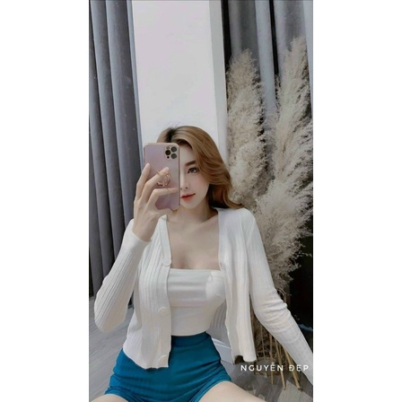 Áo khoác cadigan 3 nút chất len QC mịn đẹp - G5C