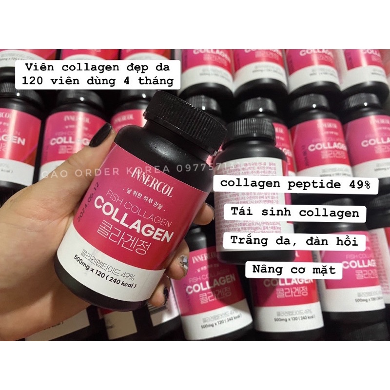 COLLAGEN INNERCOL HÀN QUỐC 120v( hồng)
