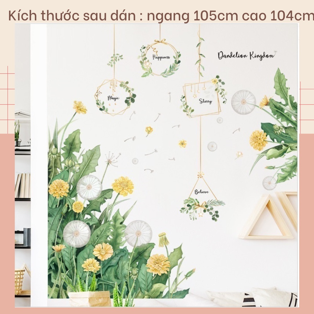 Decal dán tường Vườn dây hoa A03 - Decal dán tường Hàn Quốc
