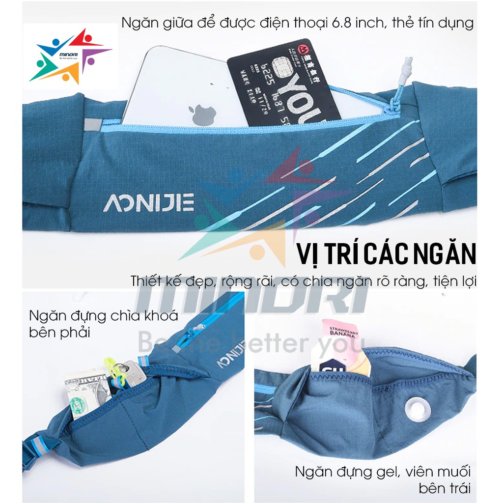 Túi Đeo Hông Đai Chạy Bộ  Aonijie Nhỏ Gọn Ngăn Rộng Chống Thấm Ôm Sát Người W8112