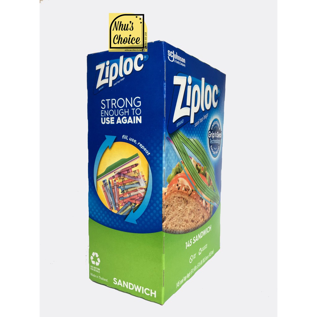 Túi dự trữ Ziploc | Storage | Grip'n Seal | Sandwich 16.5x14.9cm