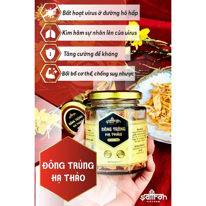 Đông Trùng Hạ Thảo Saffron Việt Nam lọ 5gr