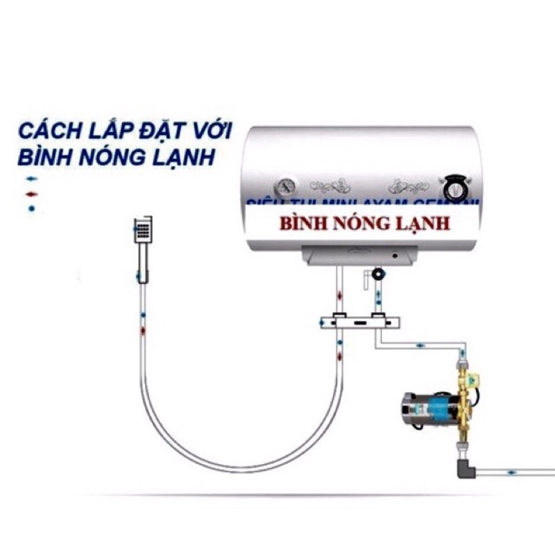 Máy bơm tăng áp tự động dùng cho máy giặt bình nóng lạnh sen tắm