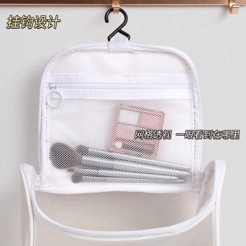 Túi đựng mỹ phẩm du lịch đựng đồ trang điểm WASHBAG trong suốt có tay cầm