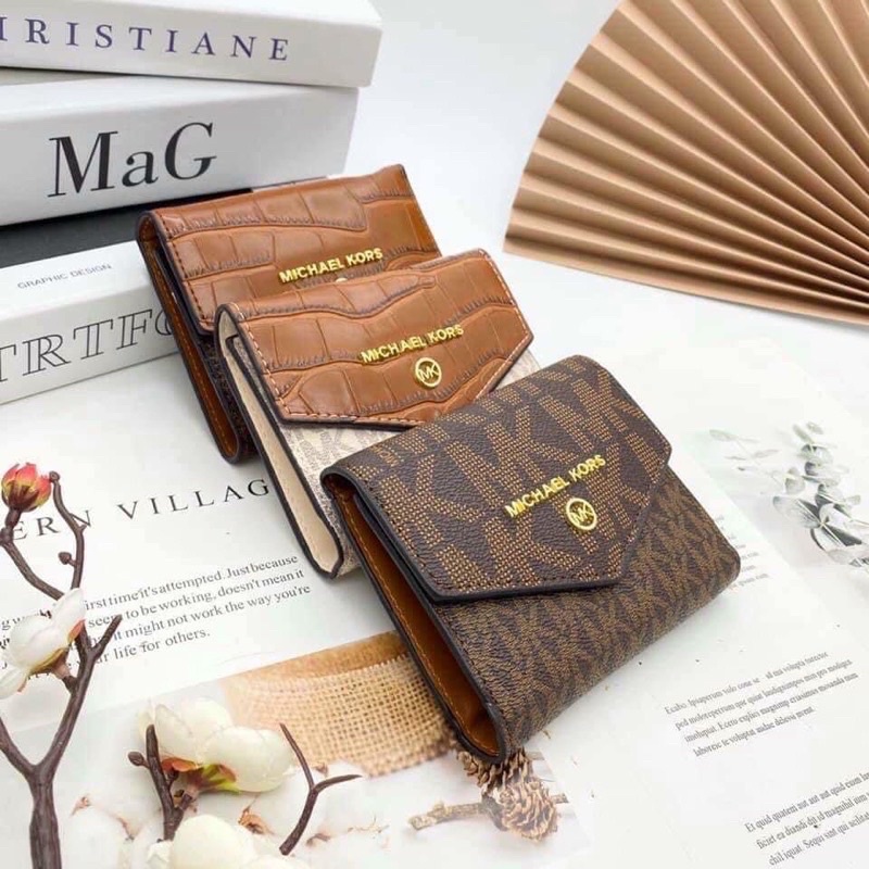 Ví nữ gập mini phối màu 12cm đẹp