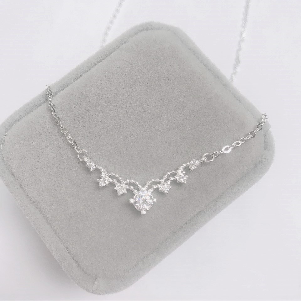 Dây chuyền bạc Evasilver dạng ngắn phong cách trẻ trung nữ tính,Vòng cổ chât liệu bạc ta sang trọng