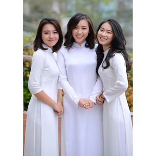 Áo dài trắng phi lụa Thái đẹp new 100% giá cực tốt
