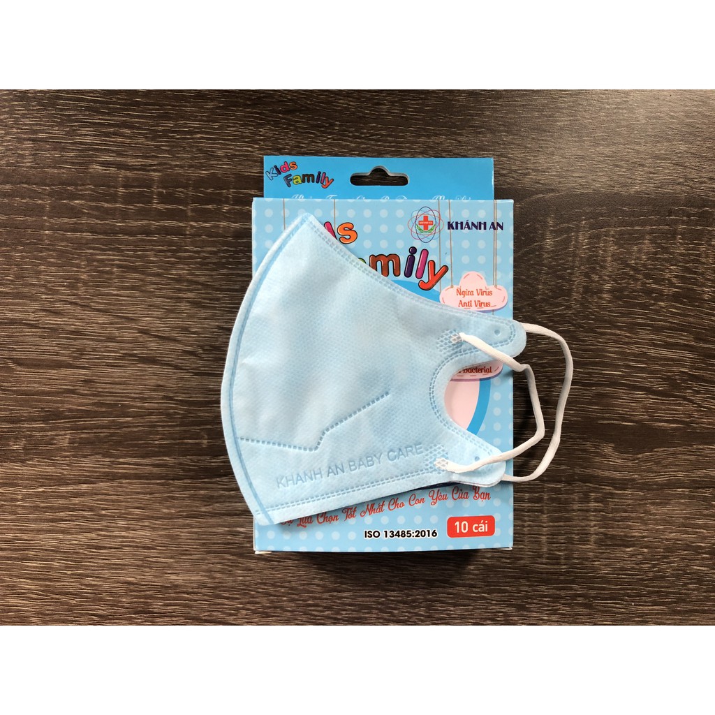 Khẩu Trang 3d trẻ em cho bé Hộp 10 cái Khánh An size M