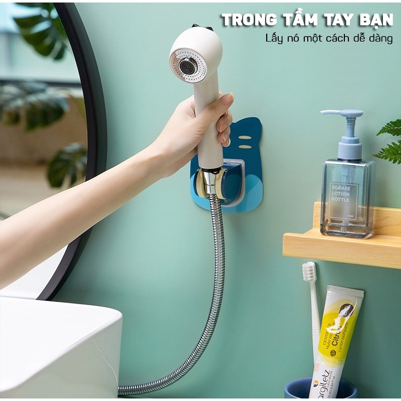 Giá Đỡ Điều Chỉnh Vòi Hoa Sen Siêu Dính Hình Yêu Tinh Trong Phòng Tắm