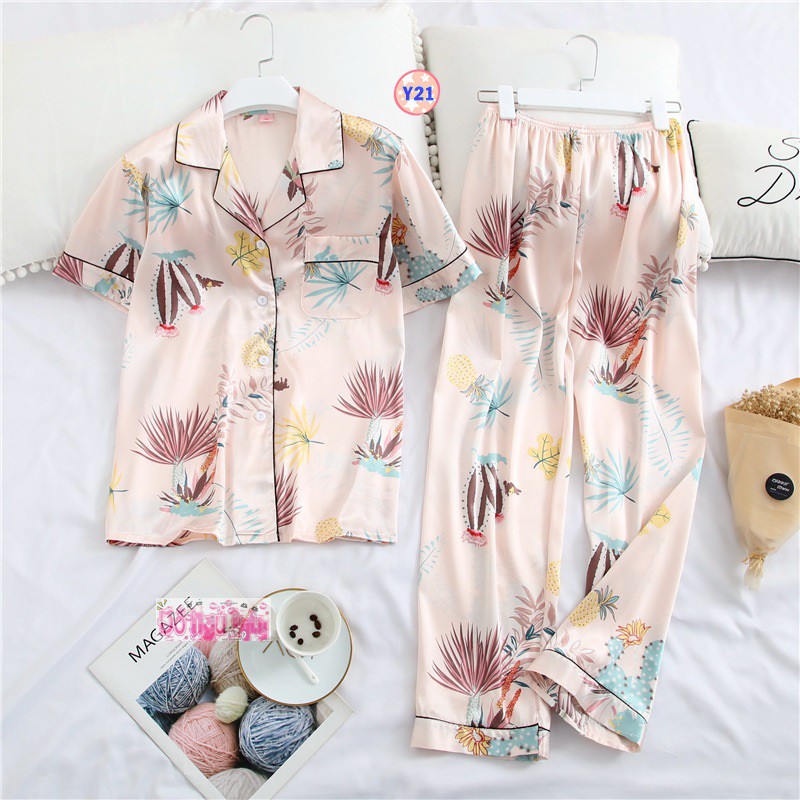 Pijama Lụa Cộc Tay Cao Cấp Y21 | BigBuy360 - bigbuy360.vn