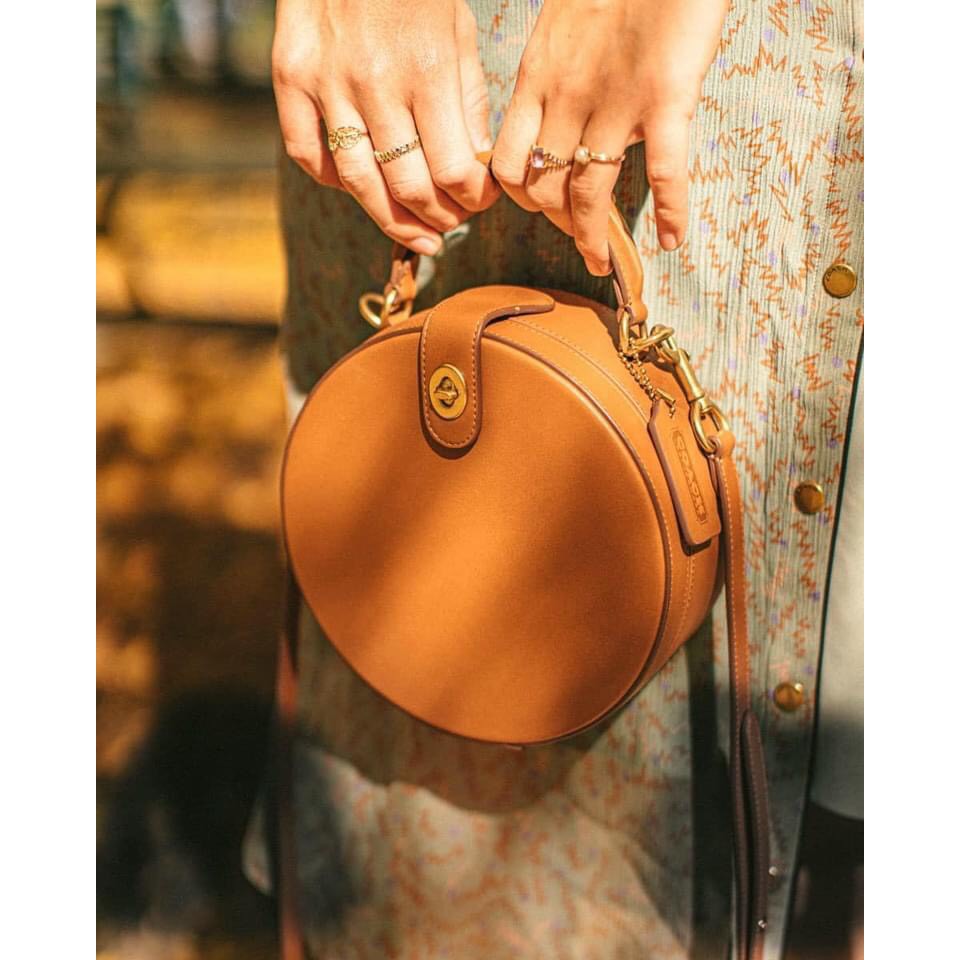 TÚI HỘP TRÒN XUẤT DƯ - DA THẬT - SẴN HÀNG