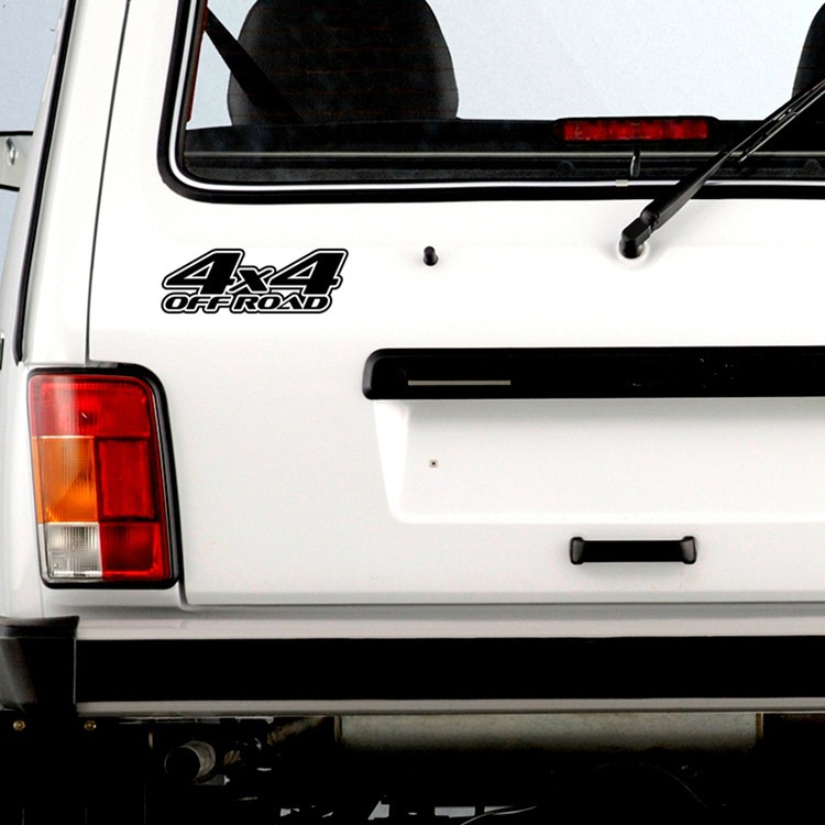 Decal  tem logo  chữ 4x4 OFF ROAD kiểu dáng thể thao hiện đại