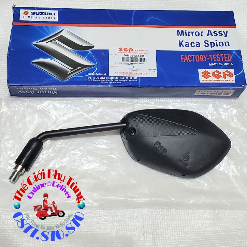 Kính hậu - kiếng hậu Raider Fi, Satria Fi zin Suzuki Indonesia - 56500-34J51-000/ 56600-34J51-000
