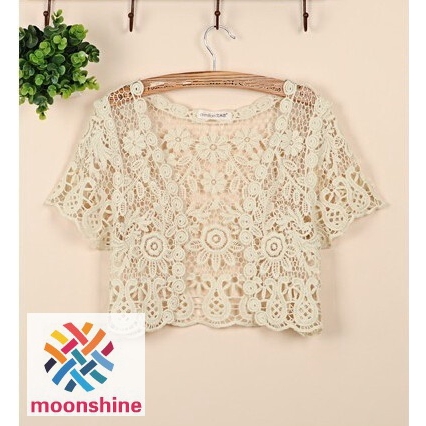 Áo khoác ren ngắn tay thời trang nữ | BigBuy360 - bigbuy360.vn