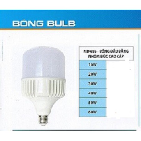 BÓNG BULB ĐẦU BẰNG NHÔM ĐÚC CAO CẤP 10W-60W_MD 686_MINH ĐỨC