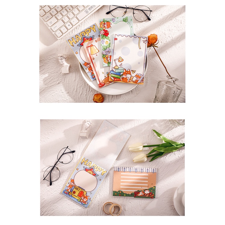 Set 50 Giấy note không dính giá rẻ chú chó dễ thương - giấy ghi chú khổ a6