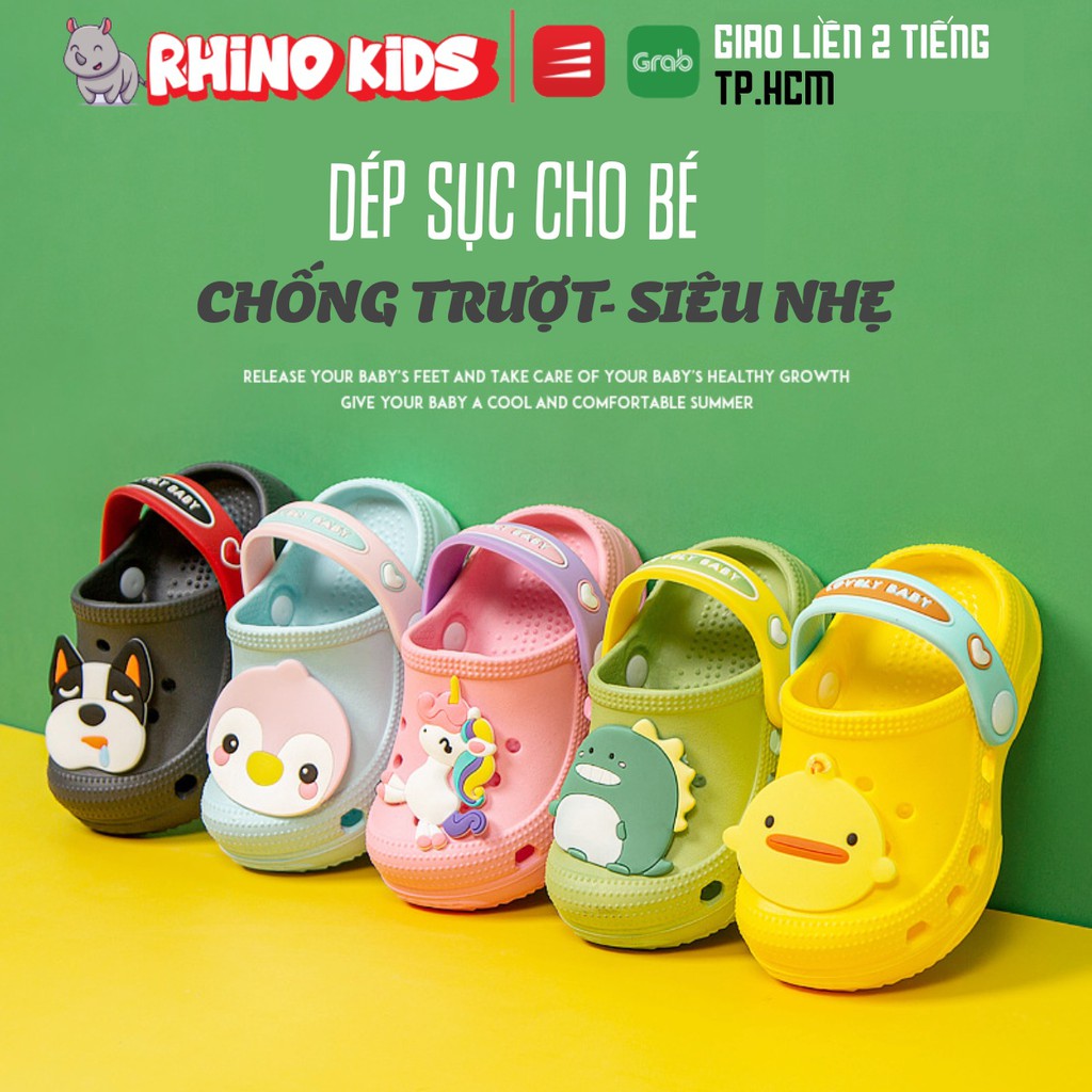 Dép sục siêu nhẹ cho bé 1-6 tuổi chống trơn trượt độ bám cực tốt chất liệu mềm mịn an toàn Hàng chuẩn chất lượng