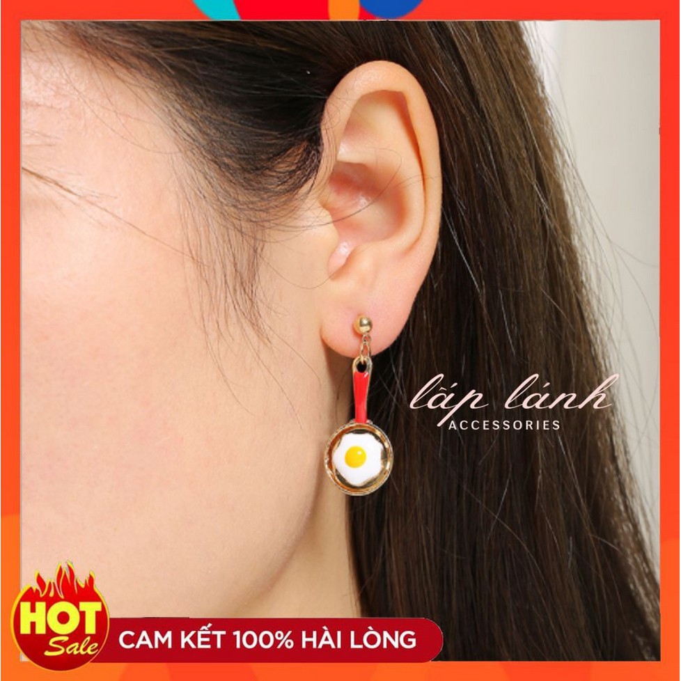 [Có sẵn] BÔNG TAI KHUYÊN TAI HỌA TIẾT DỄ THƯƠNG HANDMADE HÌNH KEM BÁNH RÁN SON MÔI PHONG CÁCH HÀN QUỐC BT42