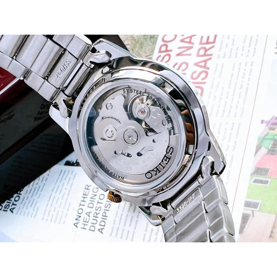 Đồng hồ nam Seiko Automatic SNKK11K1, thân và dây thép không gỉ,  máy automatic, size 38mm, kính cứng