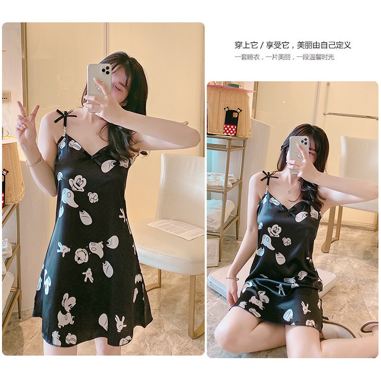 Váy Ngủ Sexy  SẴN HÀNG  Đầm Ngủ 2 Dây Mặc Nhà Nữ Thời Trang Quảng Châu Cao Cấp