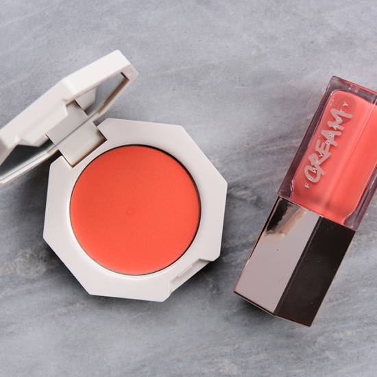 Set son dưỡng mini và má hồng Fenty Beauty Resting Peach Face Cream Blush &amp; Mini Gloss Bomb Cream Duo