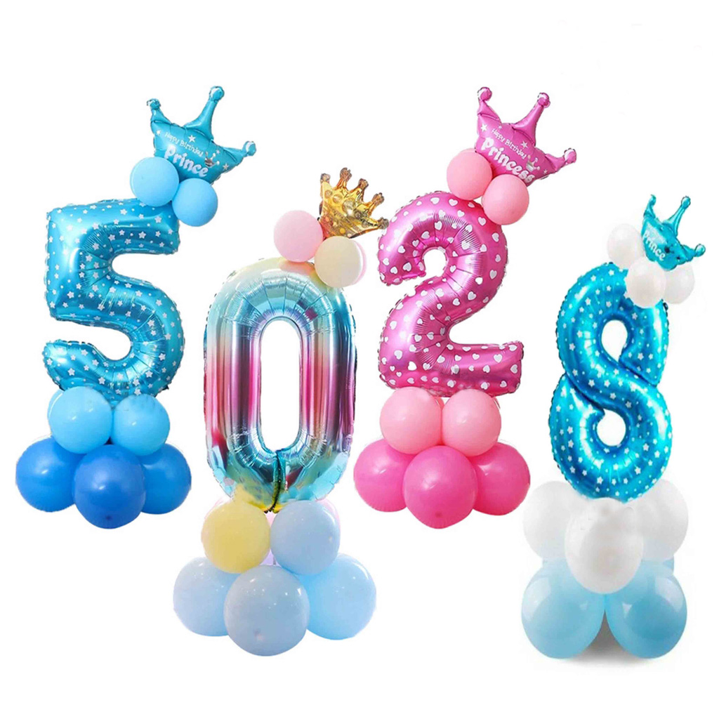 Bong bóng chữ số 81.28 cm trang trí tiệc sinh nhật cho bé