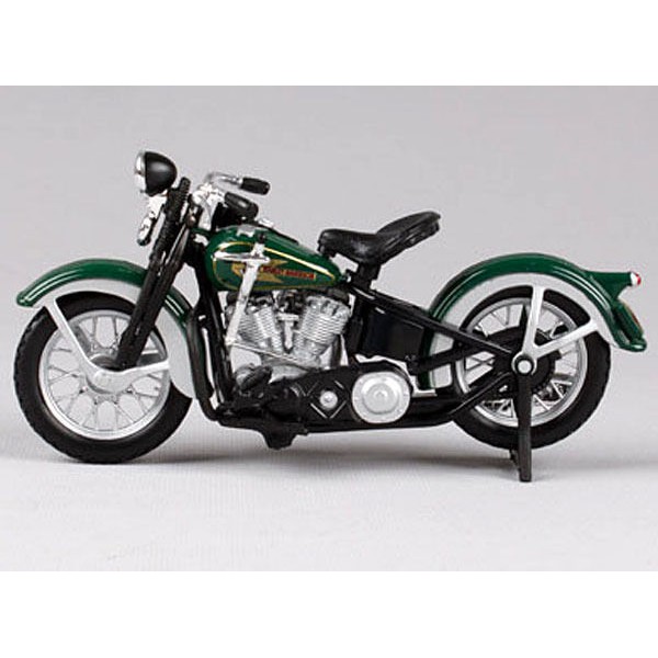 XE MÔ HÌNH TỈ LỆ 1:18 - MOTO HARLEY - 1936 - EL - KNUCKLEHEAD  - XANH - 8501